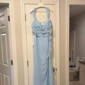 Azazie Light Blue Maxi Dress